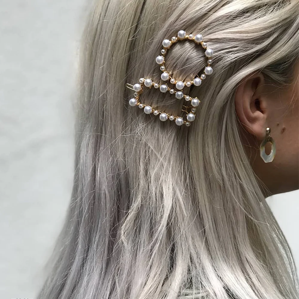 

Fashion Pearl Hair Clip Elegant Barrette Bobby Heart Star Hair Pins Wedding Hair Tool HairClips for Women Simple Hair Slides
