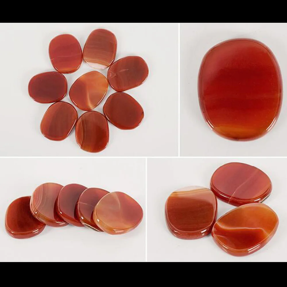 7 шт. натуральный чакра свернутый камень кварц Кристалл Карманный палец пальмовые кристаллы камней рейки целебная медитация или как волнующие камни - Цвет: Red Agate