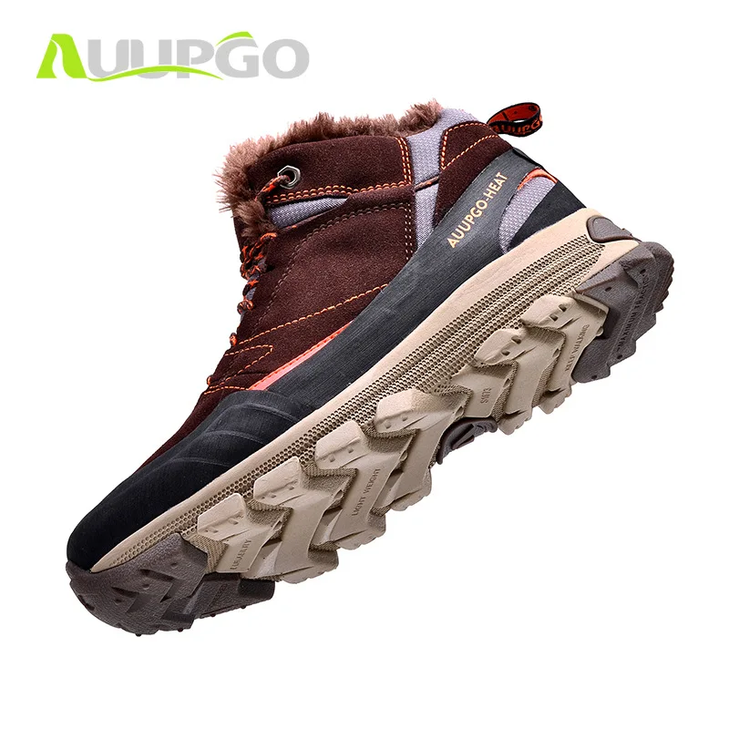Auupgo Водонепроницаемая походная обувь для мужчин зимние спортивные походные сникерсы походные ботинки дышащие теплые флисовые зимние ботинки