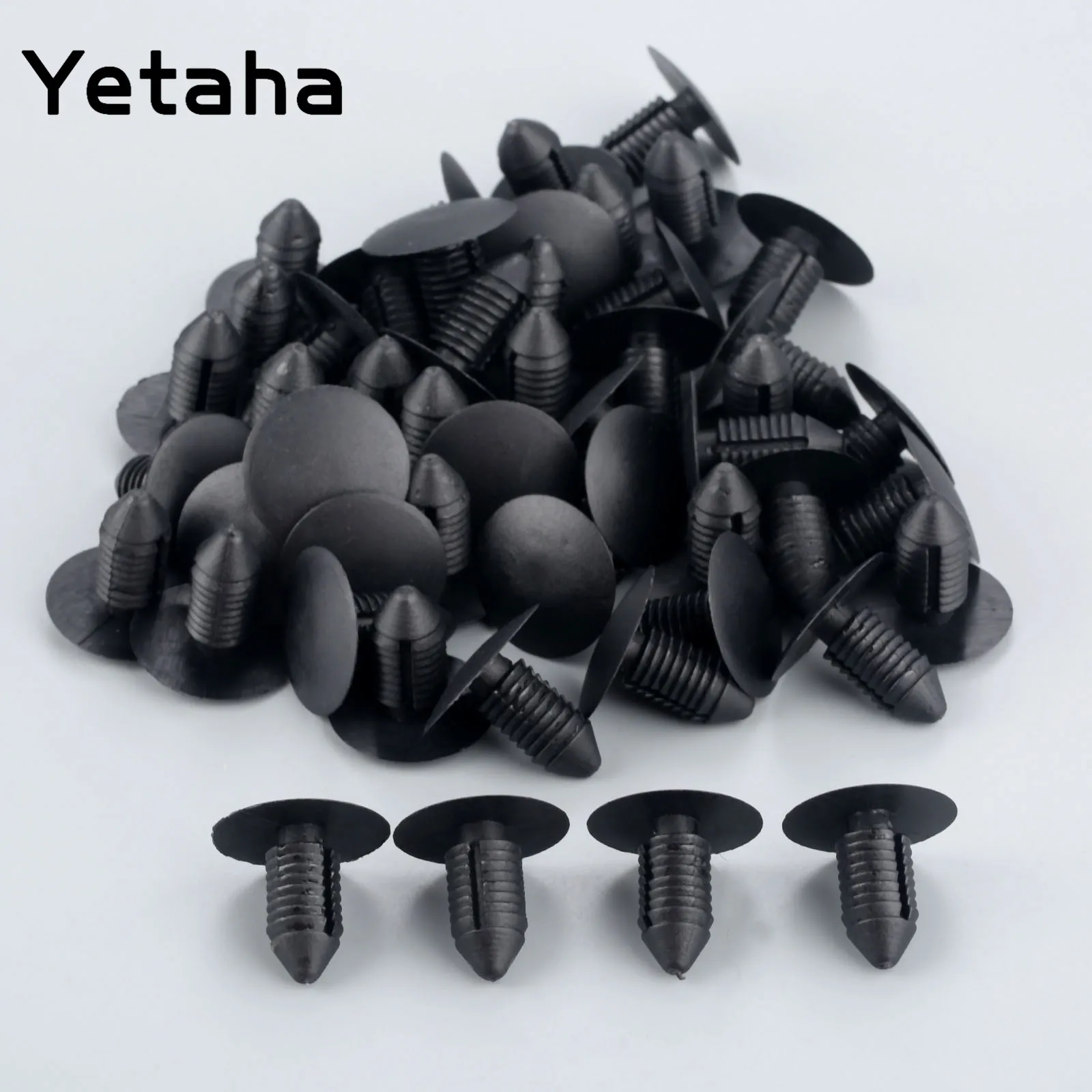 Yetaha 50pcs 11mm Car Bumper Plastic Rivet Push Type Clip Fastener Auto