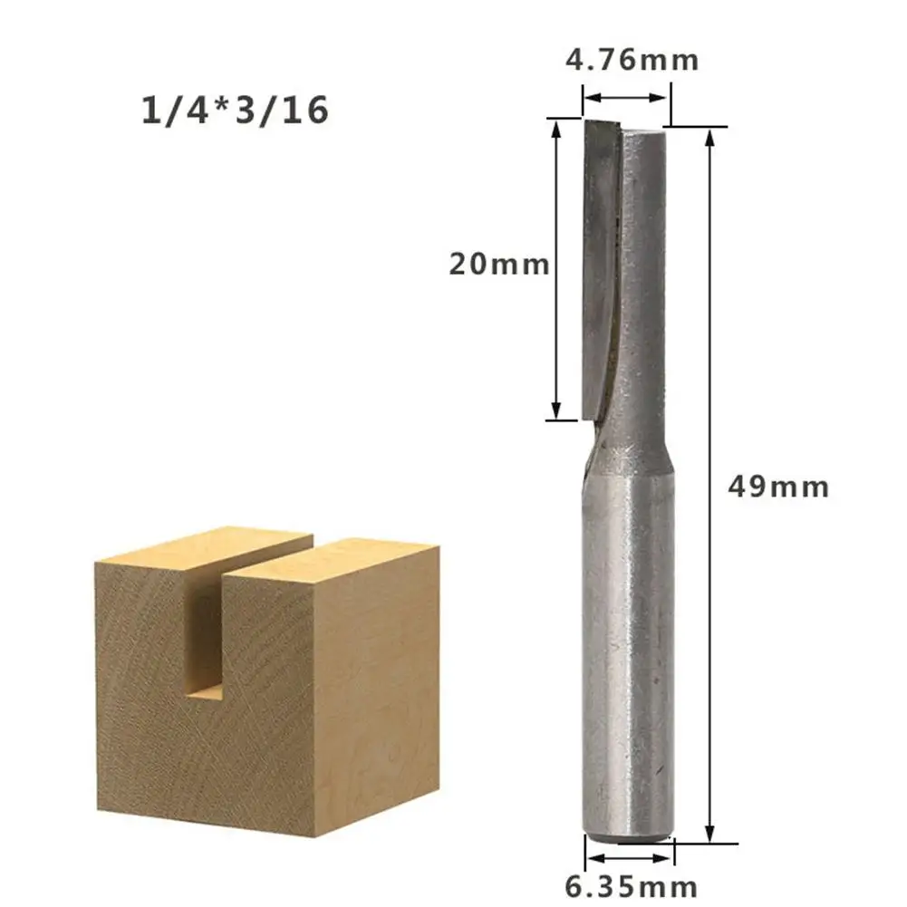 1 шт. 1/" хвостовик прямой для обработки дерева маршрутизатор битовый Карбид Один и двойной край деревообрабатывающий резак фрезы - Длина режущей кромки: C