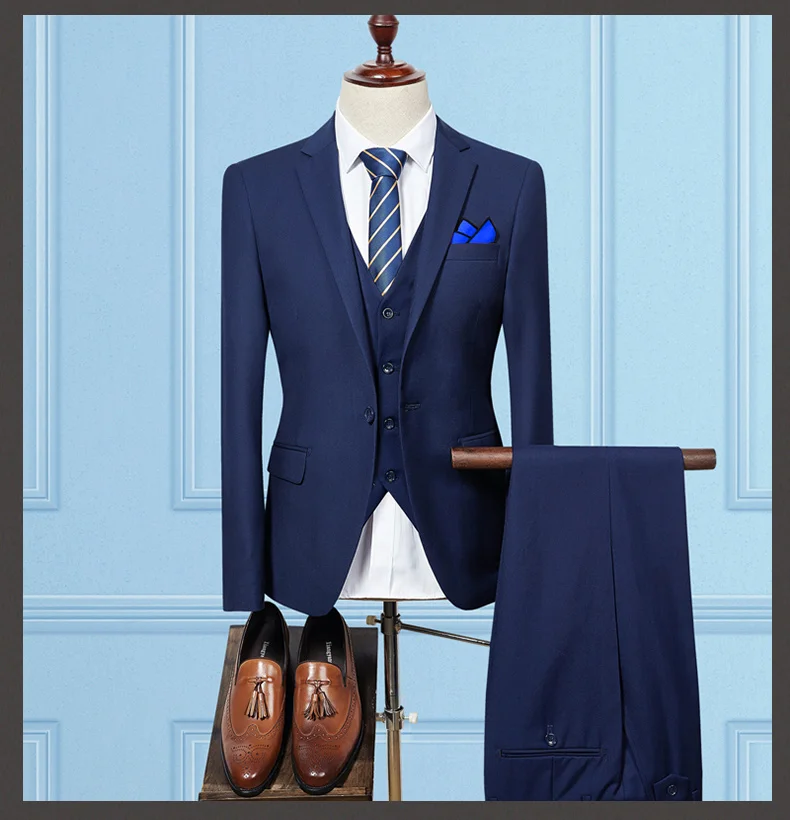 Пиджак, брюки, жилет/ Модные мужские деловые костюмы, комплект из трех предметов/мужской свадебный костюм, блейзеры, пальто, брюки, жилет