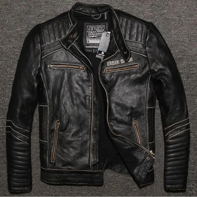 Gratis verzending. merk mens skull lederen Jassen, mannen echt Lederen motor biker jacket. motorfiets homme jas. kwaliteit, verkoop Gratis verzending. merk mens skull lederen Jassen, mannen echt Lederen motor biker jacket. motorfiets homme jas. kwaliteit, verkoop