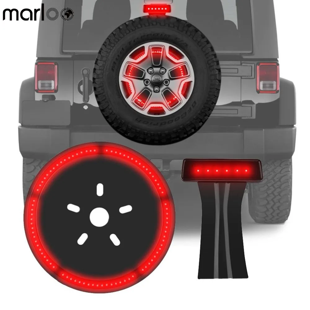 Для Jeep Wrangler третий стоп-сигнал и запасная фара шины для JK 2007-2017 светодиодный