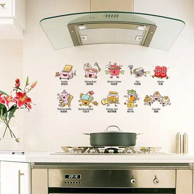 Special Price Removable DIY Kitchen Sticker Waterproof Cooking tools for Dining Room Kitchen Tile Stickers Decoration Special Price Removable DIY Kitchen Sticker Waterproof Cooking tools for Dining Room Kitchen Tile Stickers Decoration