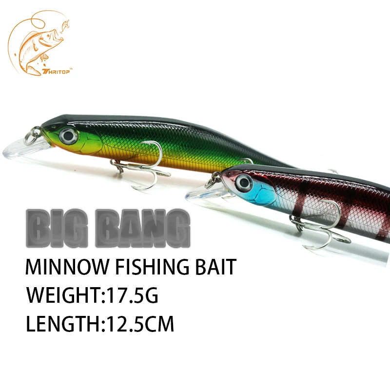 Thritop 2019 New Minnow Fishing Lure Artificial Bait 125MM 17.5G 5 Various Colors High Quality Carp Fishing Hard Bait Tackle 