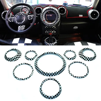 

ABS Interior Front Center Dashboard Vent Speaker Gear Shift Circle Ring Covers For Mini Copper Countryman R60 2013-2016
