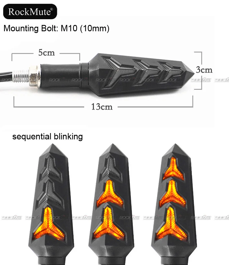 

Front/Rear Turn Signal Indicator Sequential LED Daytime Running Lights Blinker For Kawasaki Ninja 250/300/400/650/1000 ER6N ER6F
