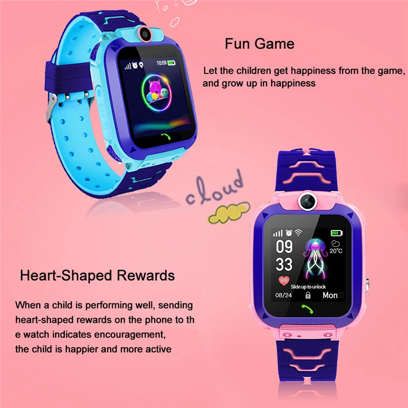 

Q12 Children Smart Watch Camera Baby Sos Tracker Anti Lost Monitor Alarm Waterproof Kids Phone Call Wrist Watch Men Bracelet