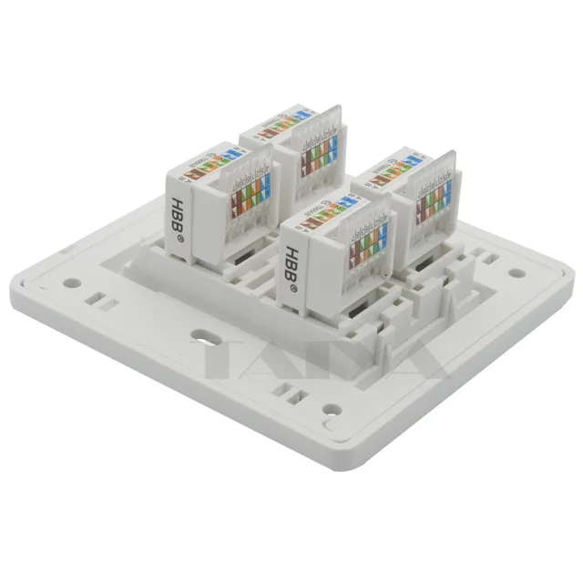 4 ports RJ45 network wall platein Extension Socket from Consumer