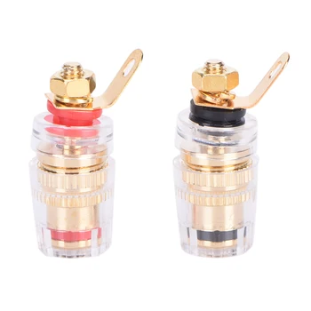 

2Pcs Amplifier Speaker Terminal Binding Post Connector Crystal Terminals Connector For 4mm Banana Plug Jack