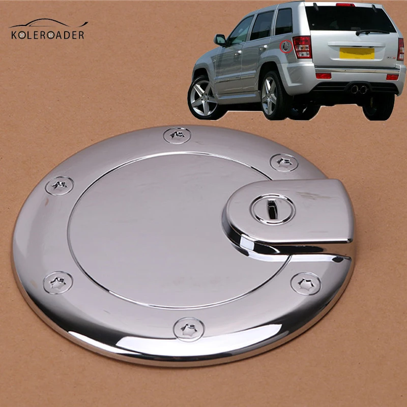KOLEROADER Chrome Fuel Tank Gas Oil Filler Door Trim Cap Cover For Jeep