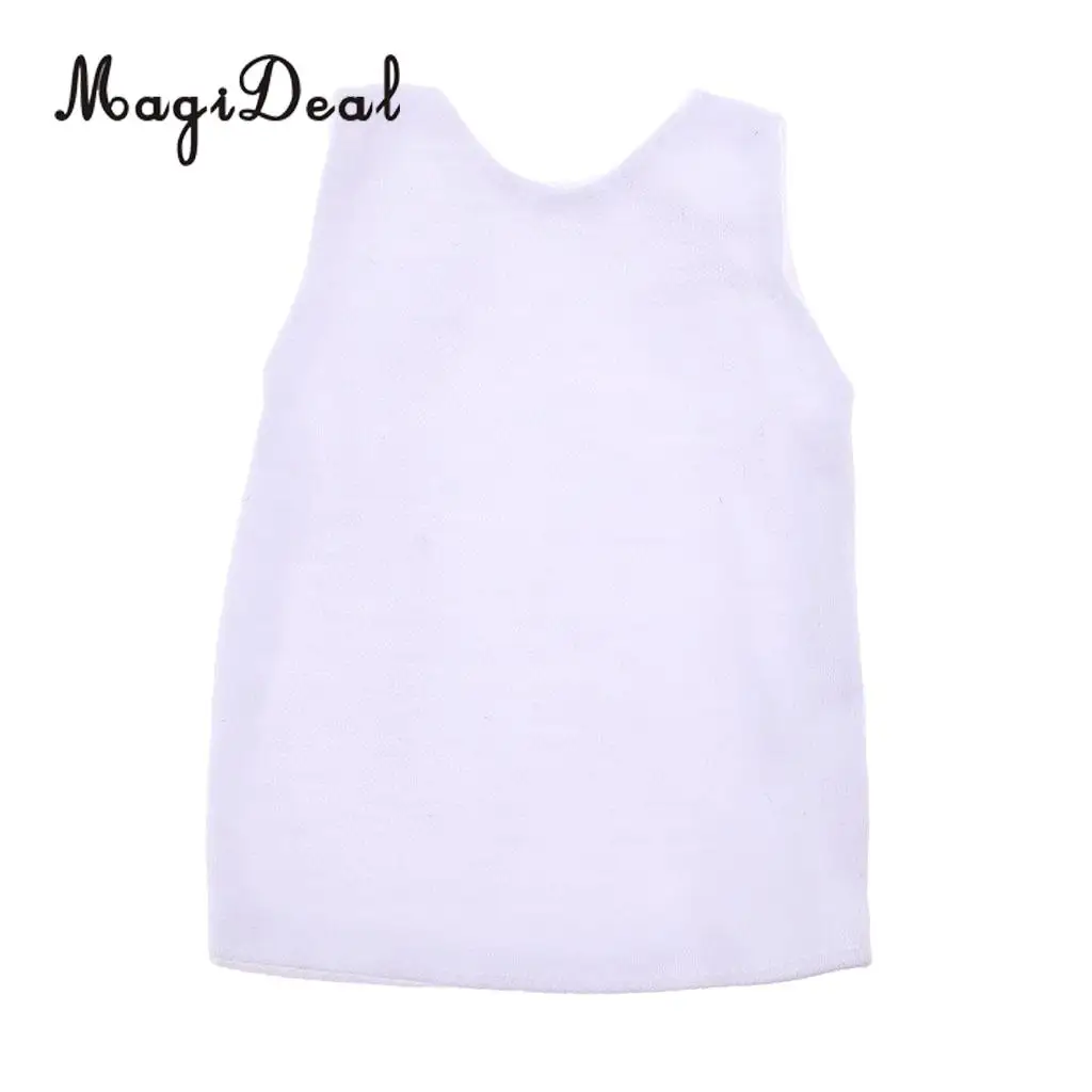 1/6 Scale White Vest Shirt Sleeveless T-Shirt Vest Tops Cloth Soft for 12 Inch Action Figures   Acc