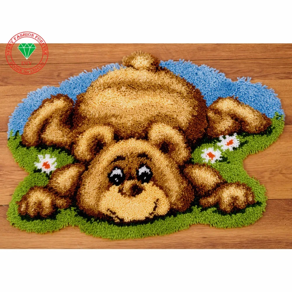 DIY Needlework Latch hook rug kits carpet kids sets for embroidery Stitch threads Carpet