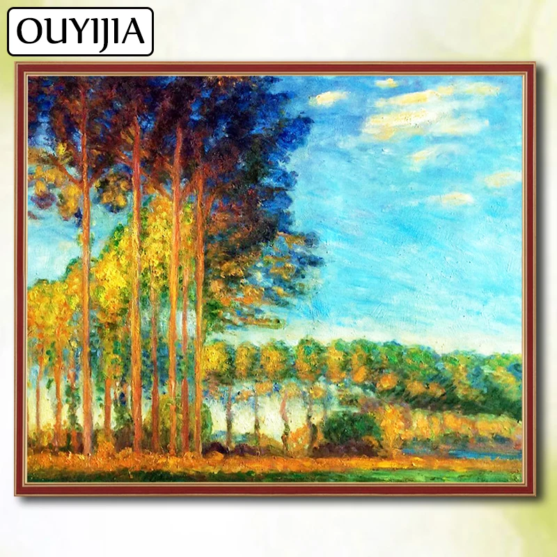 Monet 5D DIY алмазная живопись Пейзаж Деревья OUYIJIA вышивка картина для продажи Стразы