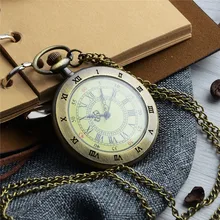 Reloj de bolsillo vintage único para hombres y mujeres, números romanos, Fob, reloj de pulsera, collar, colgante, reloj con cadena, reloj de personaje