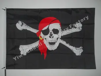 

Pirate Flag 150X90cm (3x5FT) 120g 100D Polyester Double Stitched High Quality Free Shipping