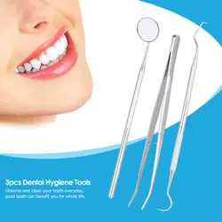 3 шт. зубные средства гигиены комплект Нержавеющая сталь стоматолог гигиенический уход Набор инструментов Стоматологическая щуп с