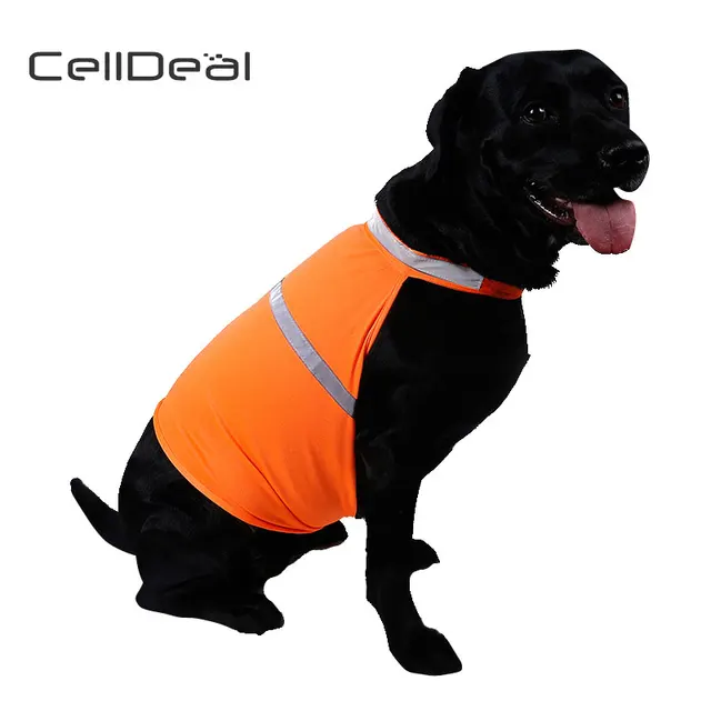 CellDeal Dog Reflective Vest.Blaze Orange Hi Vis Dog Vest Protects Dogs