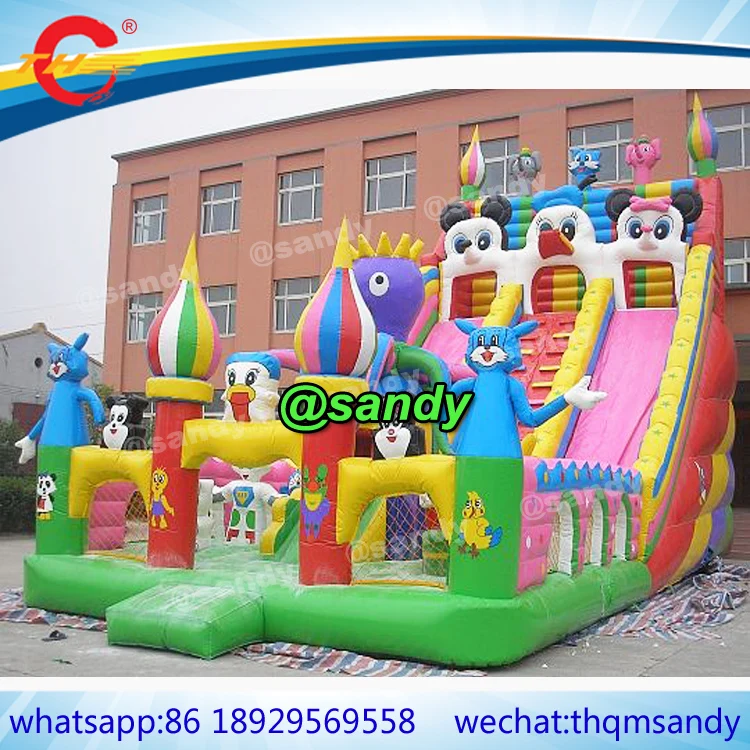 

commercial large inflatable slide playground,inflatable bouncer slide obstacle course,giant inflatable fun city for children