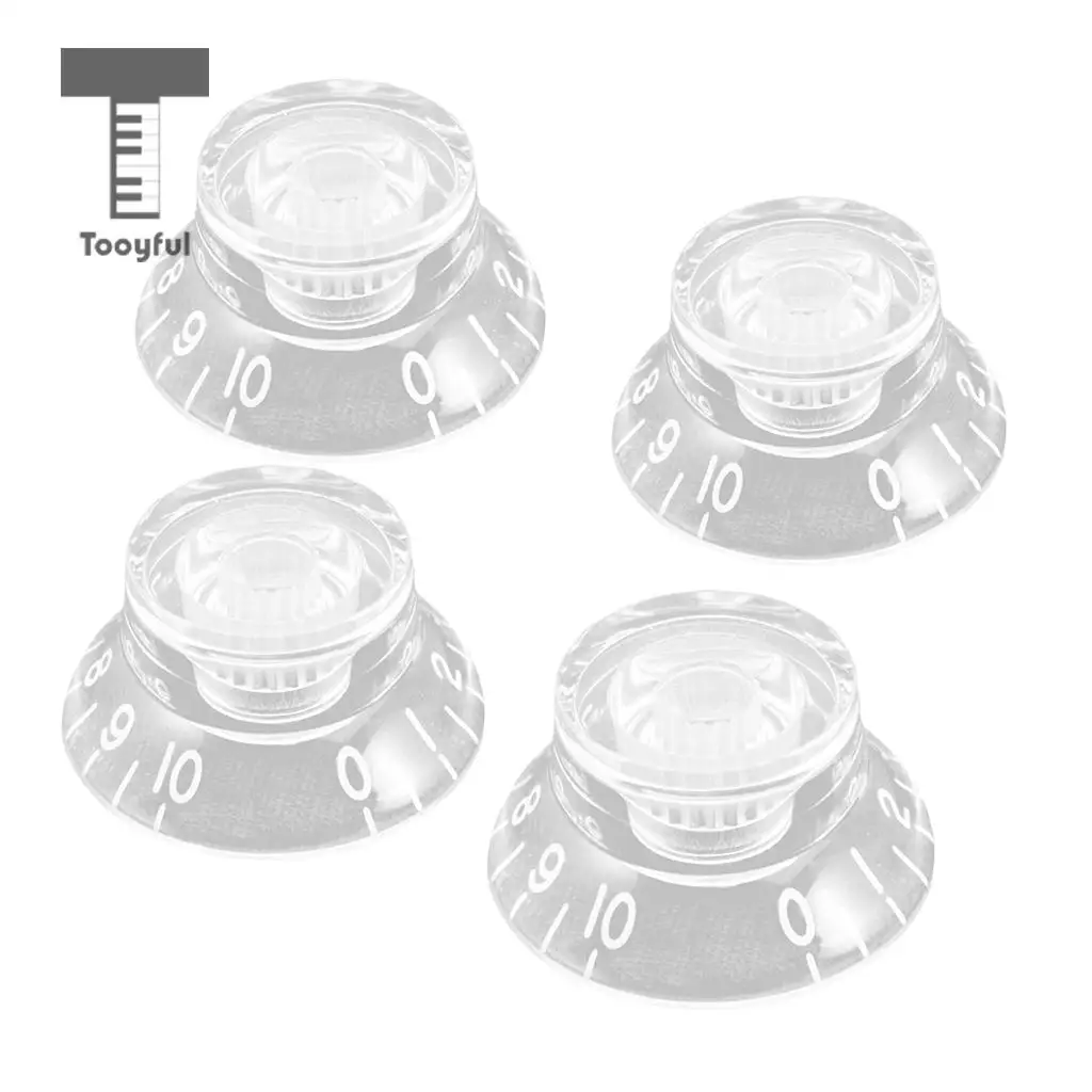 Tooyful 4pcs Acrylic Bell Speed Control Knobs Guitar Tone Volume Knobs for LP Electric Guitar Replacement Parts