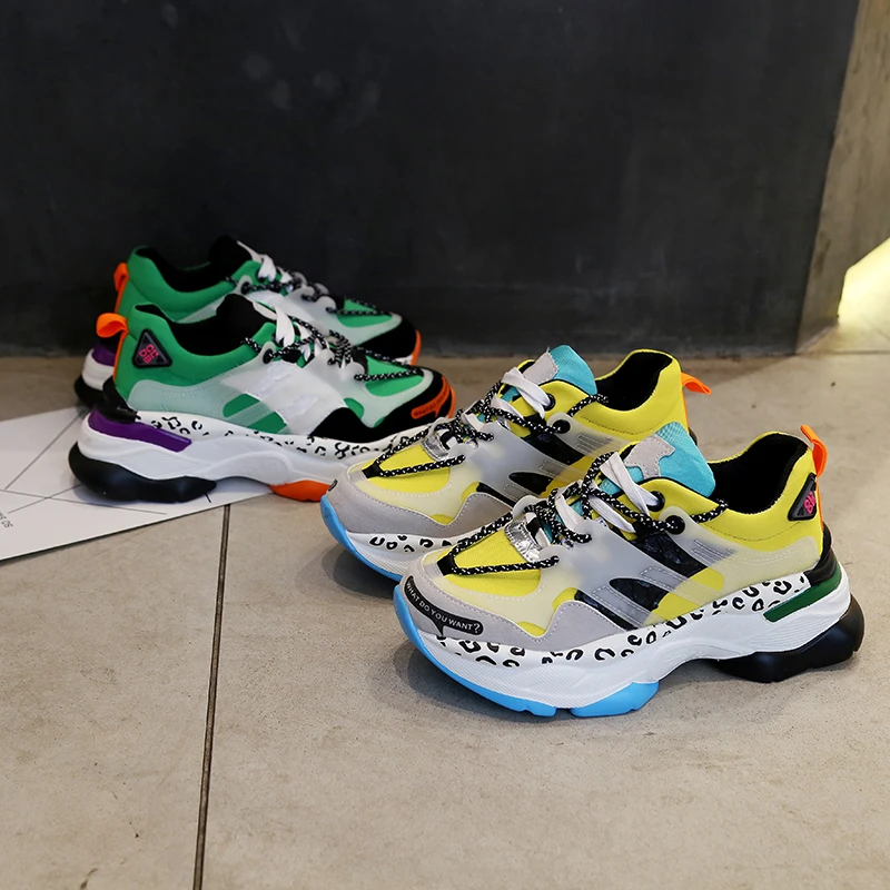 

Women Chunky Sneakers Platform 5cm Thick Sole Ladies Casual Vulcanize Shoes Dad Sneakers Female Fashion Street Sneakers Designer