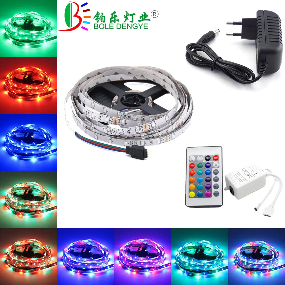 #cheap 5m 10m LED Strip 12V 60 leds m LED Rope Light SMD 2835 Flexible LED Lamp Lights Multicolor LED String+LED Controller+Adapter