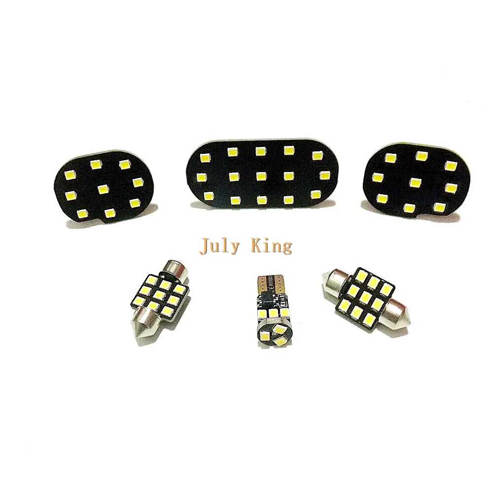 

July King LED Car Interior Reading Lights Case For Nissan Qashqai Sunroof version 2007-2013, 6000K 2835SMD, 6 pcs/set
