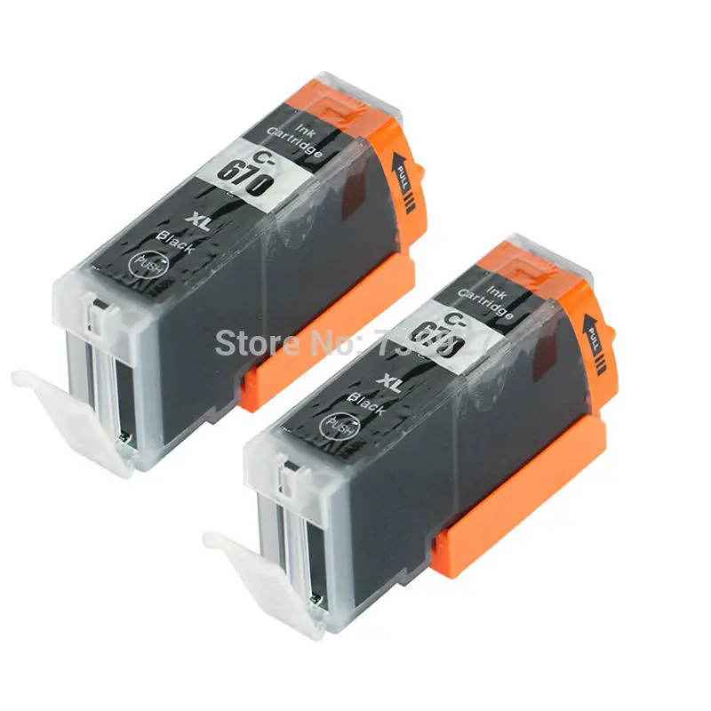 

2Pcs Black PGI-670 PGI670 pgi 670 Compatible Ink Cartridge For Canon PIXMA MG5760/MG5765//MG7765/MG7766 inkjet Printer