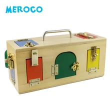 Wooden Montessori Toys Ducational Games Colorful Lock Box Juguetes Montessori Materials Preschool Learning Wooden Toys B1227T