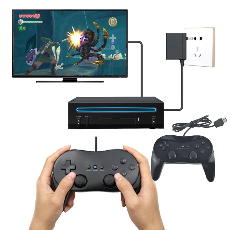 Портативный пульт дистанционного управления kingd wii Белый/Черный Классический