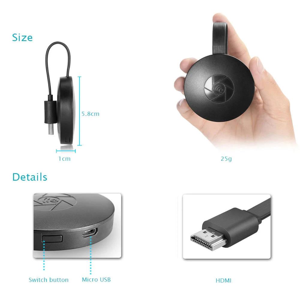 Новое поступление 1080 P HD tv Stick беспроводной WiFi Дисплей приемник для ТВ-тюнера Airplay медиа стример медиа адаптер дропшиппинг
