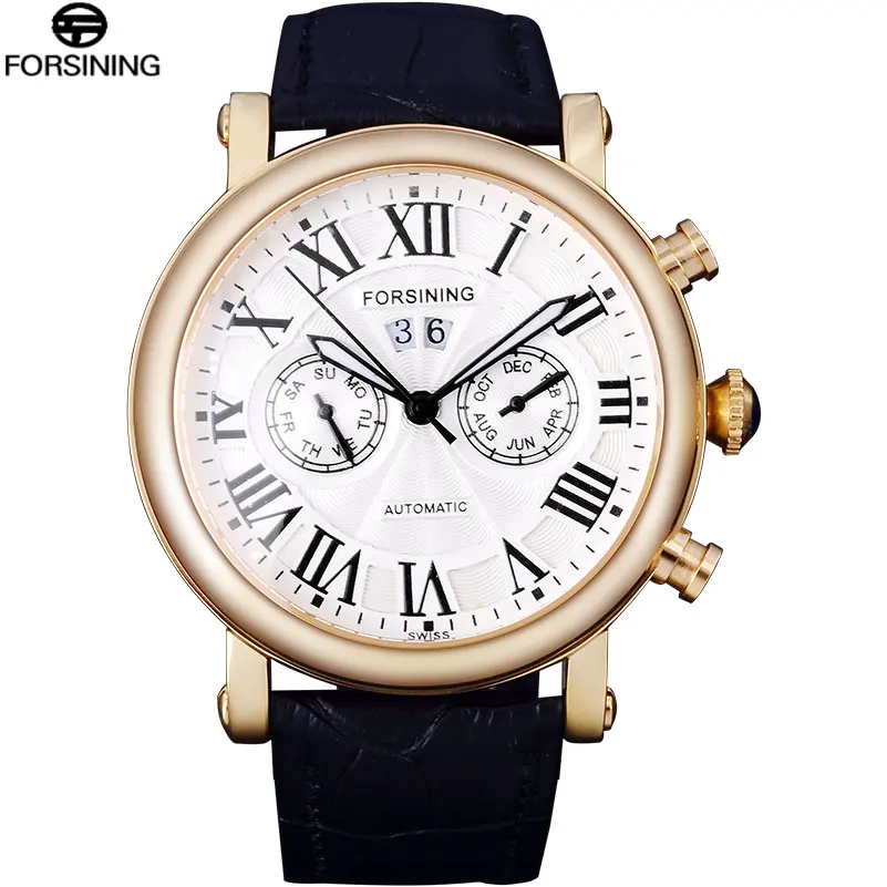 FORSINING роскошные Брендовые мужские механические часы классические повседневные