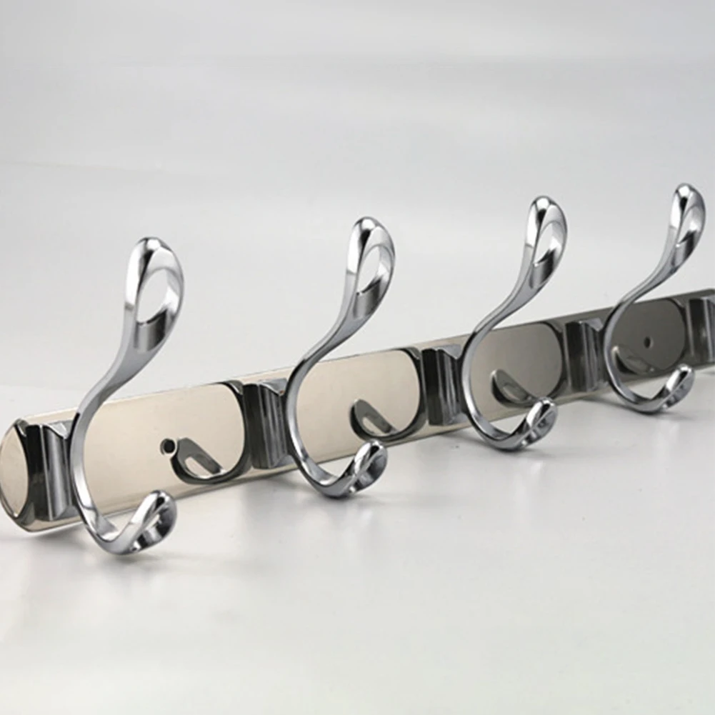 Useful Multifunction Home Supplies Wall Mounted Strong Load Capacity Stainless Steel 4/6 Hooks Hanger Hook Practical Durable Useful Multifunction Home Supplies Wall Mounted Strong Load Capacity Stainless Steel 4/6 Hooks Hanger Hook Practical Durable