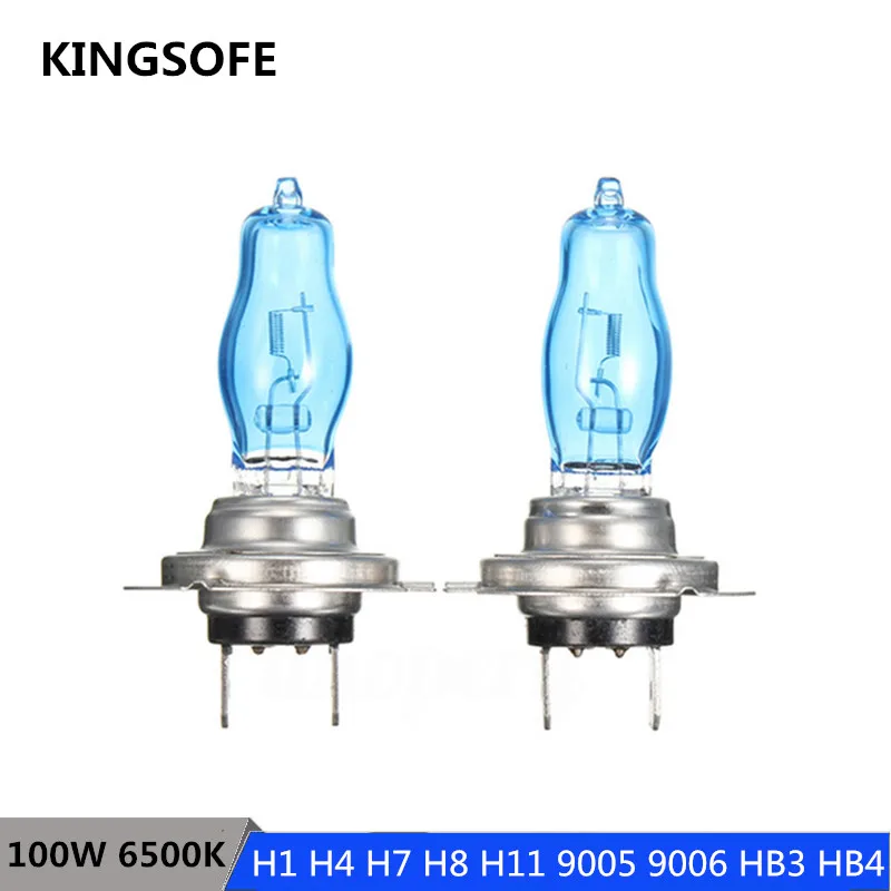 

2PCS H7 H4 12V 100W 6000K Halogen Car Light Bulb Lamp Cars Light Bulbs Parking Light H1 HeadLight Bulb Fog lights