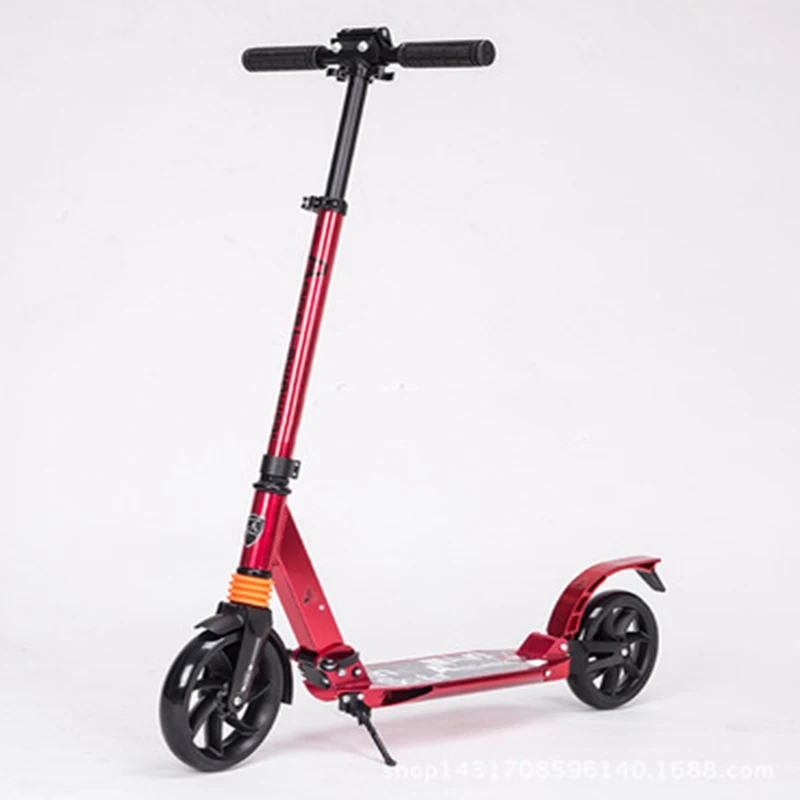 

Adult scooter two-wheel full aluminum large wheel foldable two-wheel double shock scooter