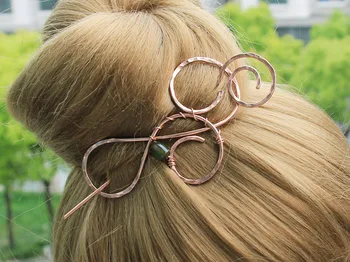 

Handmade Hair Pins Copper Clip Barrette Rose Gold Hairpiece Wedding Accessories vintage headpiece Metal Head Jewellery for Women