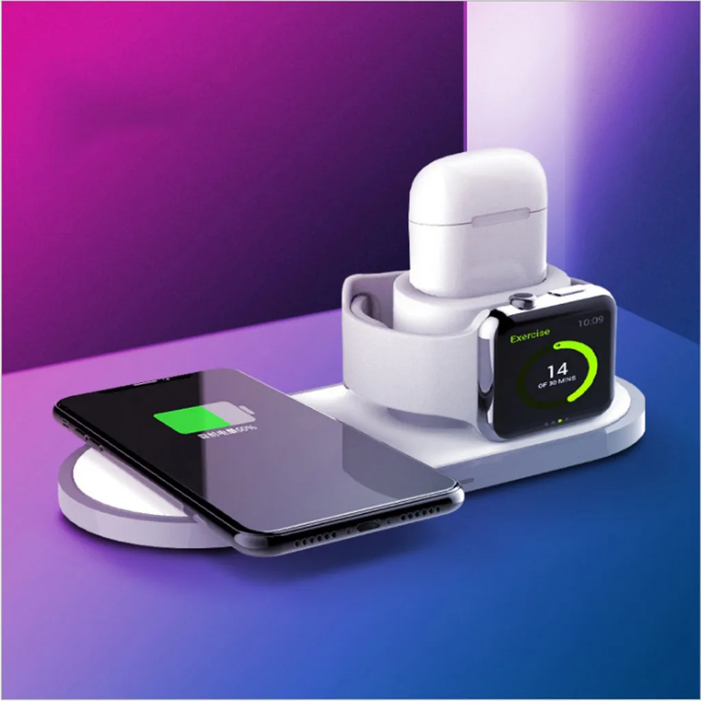 

9V 2A 10W Max Qi Wireless Charger Charging Station For Smart Phone for Apple Watch for Apple AirPods For Apple iPhone 8 / 8 Plus