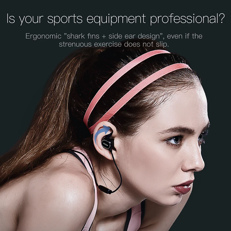 2017 QCY QY19 wireless sports headphones IPX4 sweatproof bluetooth running earphone in-ear headset gamer built-in microphone 