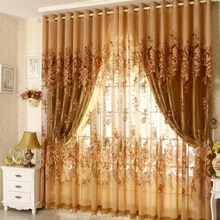 Set de 3 uds de cortinas opacas, cortina de Encaje Vintage, impresión transparente para dormitorio, ventana, cocina, escalera, cinturón, cortina