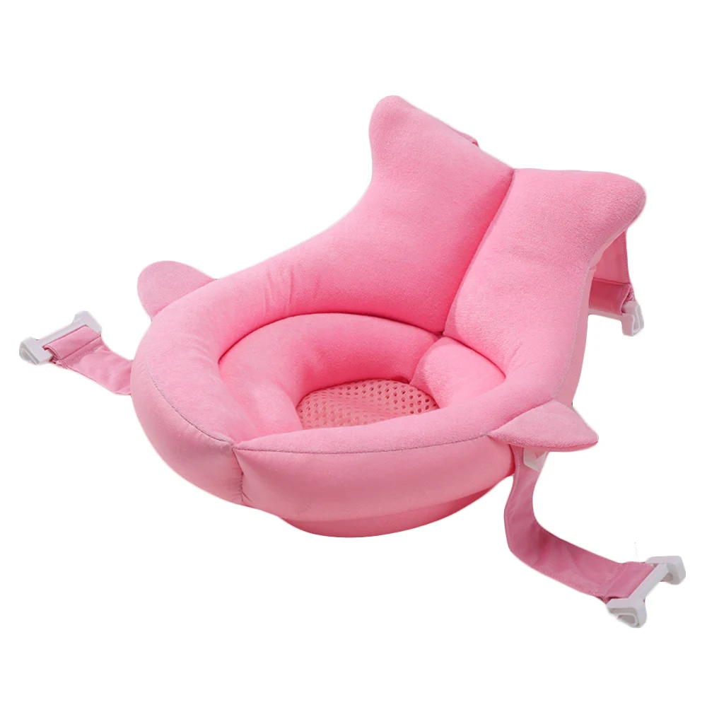pink OLOEY коврик для ванной для новорожденных, нескользящий, для младенцев, для ванной, плавающая Подушка, для детского душа, портативная подушка для подушки, безопасная подушка для ванны, поддержка акулы - Цвет: pink