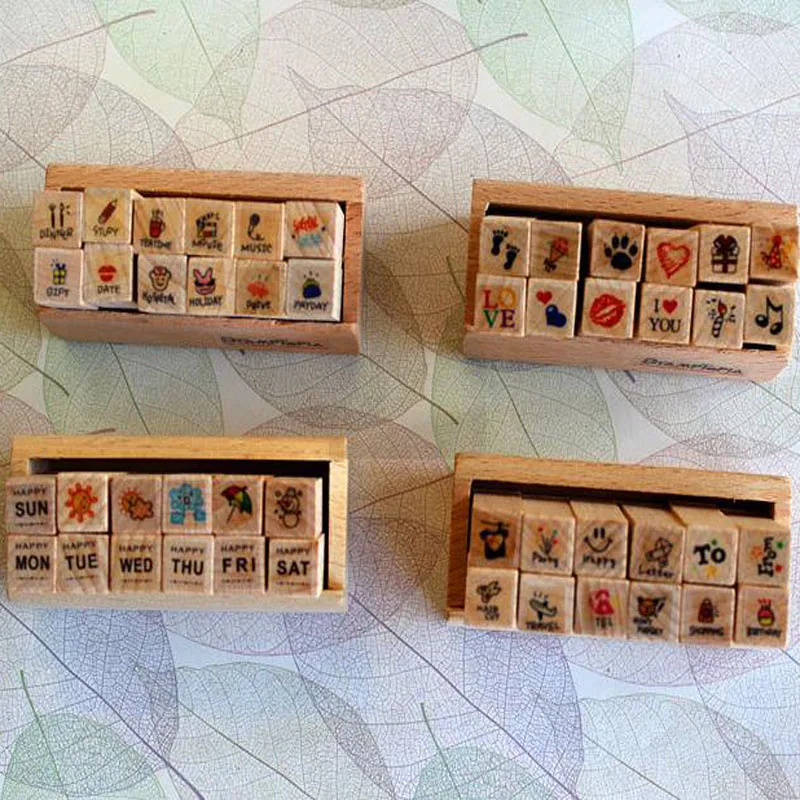 

12Pcs/set Hot Weather Pattern Decoration Stamp Wooden Rubber Stamps for Scrapbooking Stationery DIY Craft Standard Stamp