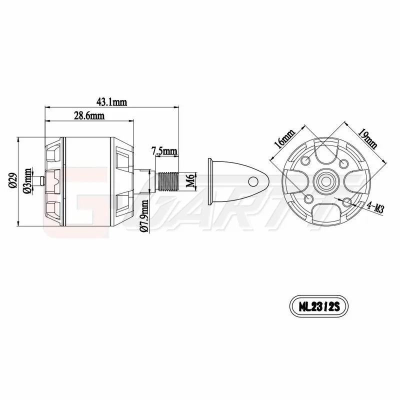 GARTT ML 2312 S 960KV 280W 2212S Motor For DJI Phantom 3 QuadCopter F450 X525 Multirotor Drone GARTT ML 2312 S 960KV 280W 2212S Motor For DJI Phantom 3 QuadCopter F450 X525 Multirotor Drone