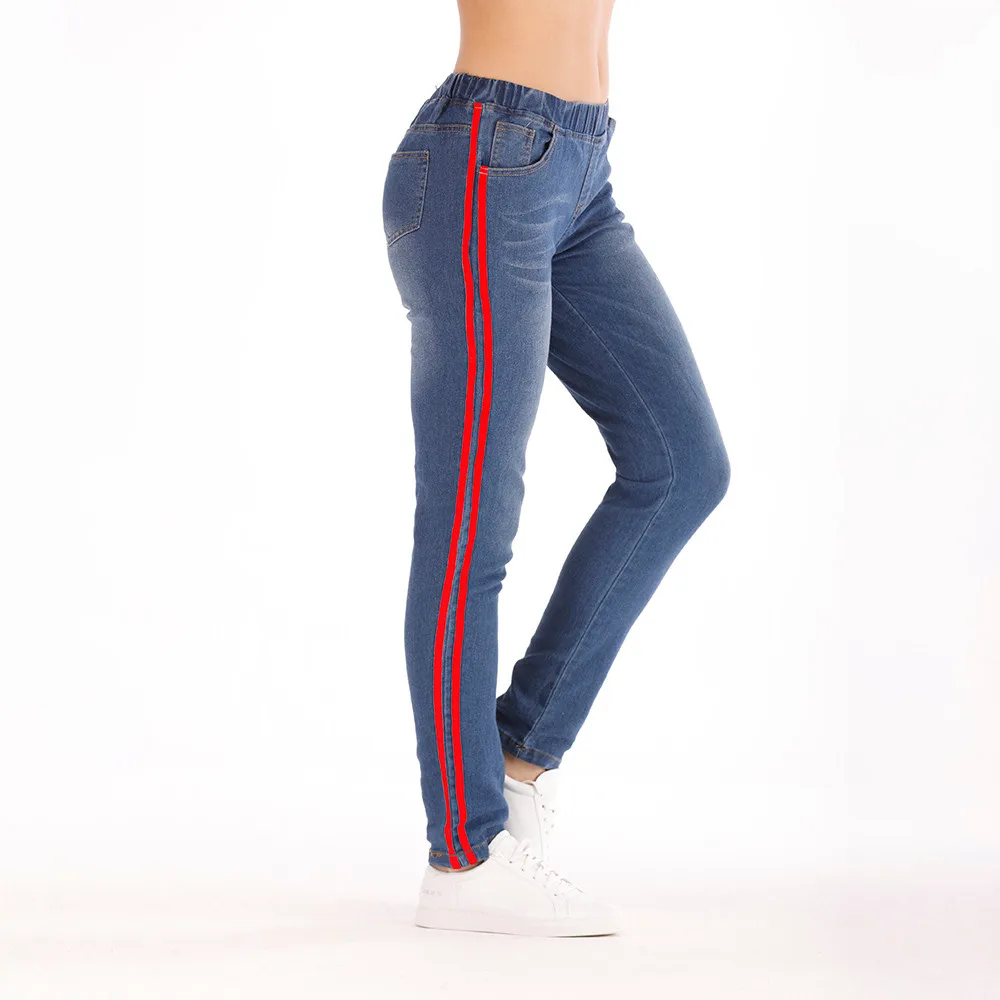 Женские брюки-карандаш со средней талией, зимние Стрейчевые базовые обтягивающие джинсы, женские джинсовые брюки больших размеров, женские хлопковые брюки#0225