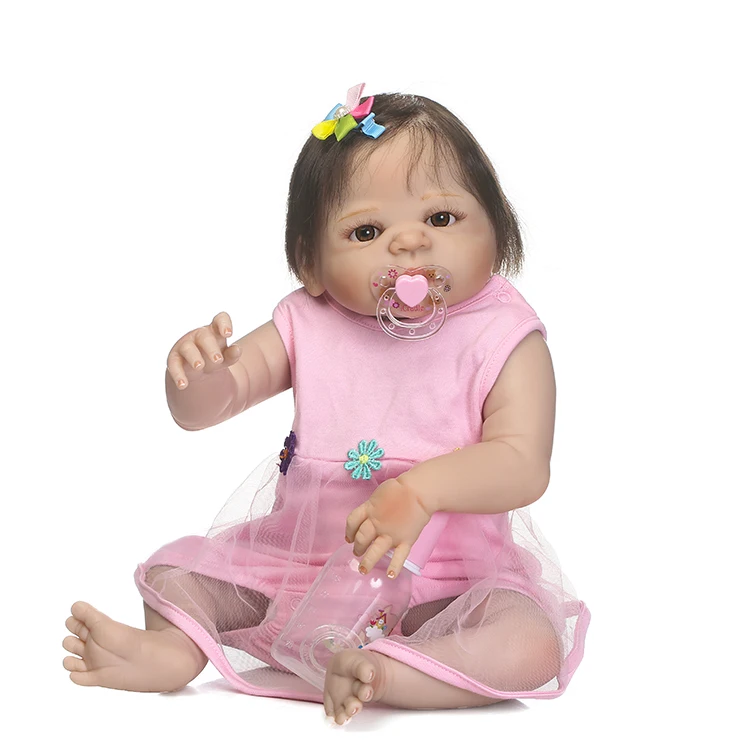

55cm Full Silicone Body Reborn Baby Princess Doll Like Real 22inch Vinyl Newborn Toddler Girl Waterproof Body Bathe Toy