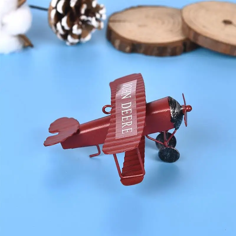 Винтажная модель железного самолета, реквизит для фотосъемки, антикварные украшения, статуэтки самолета, металлический самолет, кофейные украшения