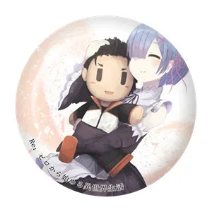 ZXFJXR 58 мм аниме Re Zero Kara Hajimeru Isekai Seikatsu Субару Нацуки Эмилия значки значок