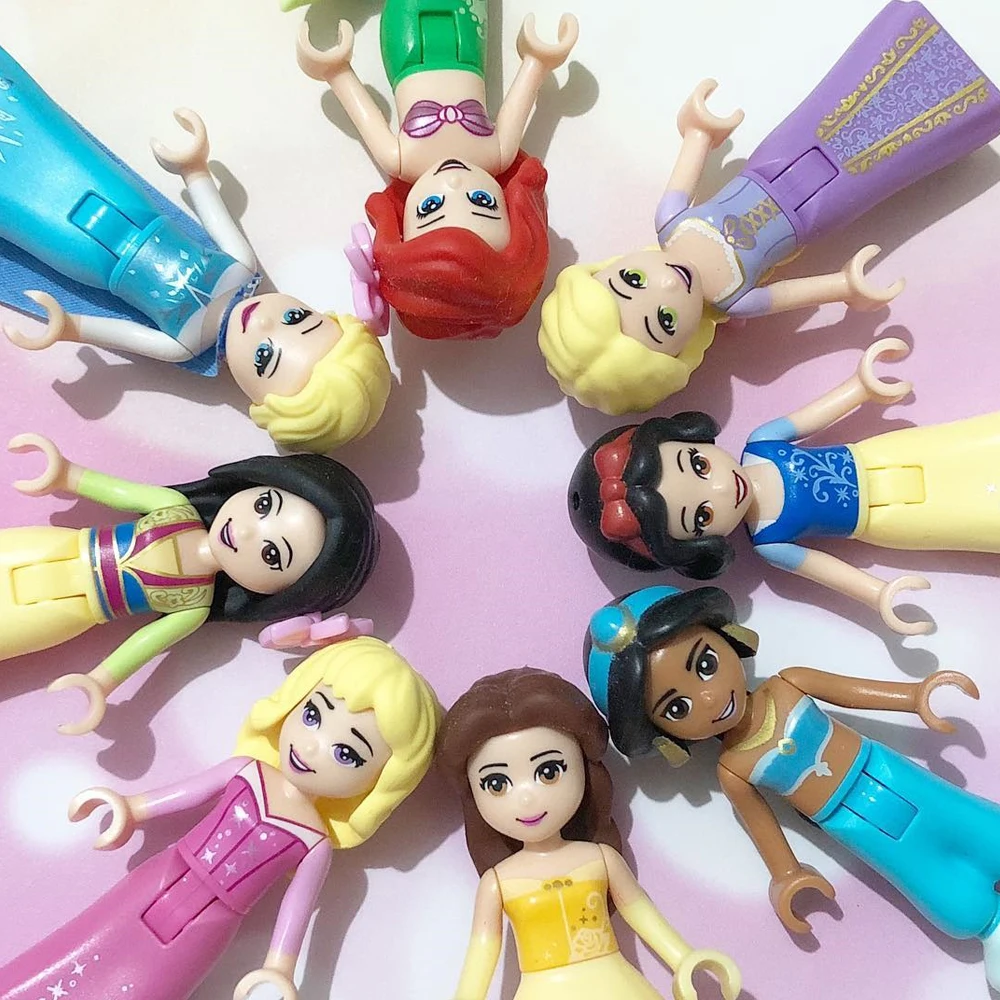 

1pcs playmobil original Disneyee Princess set Cartoon Builiding Blocks Compatible LegoINGly Mini People Action Toys for kids