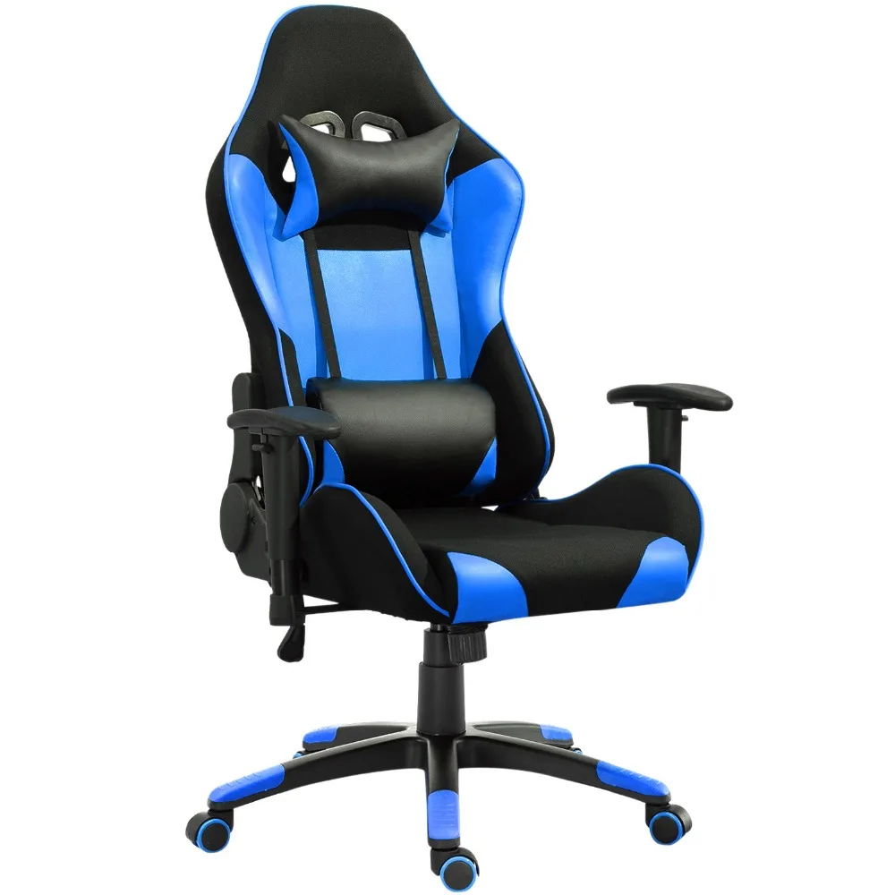 Samincom مريح عالية الخلفي كبيرة الألعاب كرسي مكتب الأزرق-الأسود مسند الظهر: 20.8*31.5 \ Samincom مريح عالية الخلفي كبيرة الألعاب كرسي مكتب الأزرق-الأسود مسند الظهر: 20.8*31.5 \