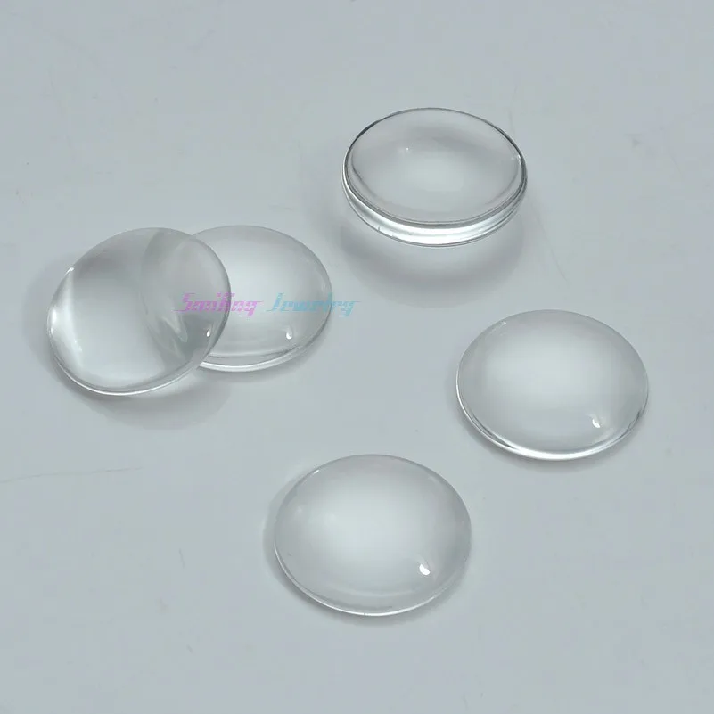 

50pcs 16mm (5mm Thick) Clear Magnifying Round Doom Glass Cabochon For Jewelry Making DIY Photo Pendants Tray Settings